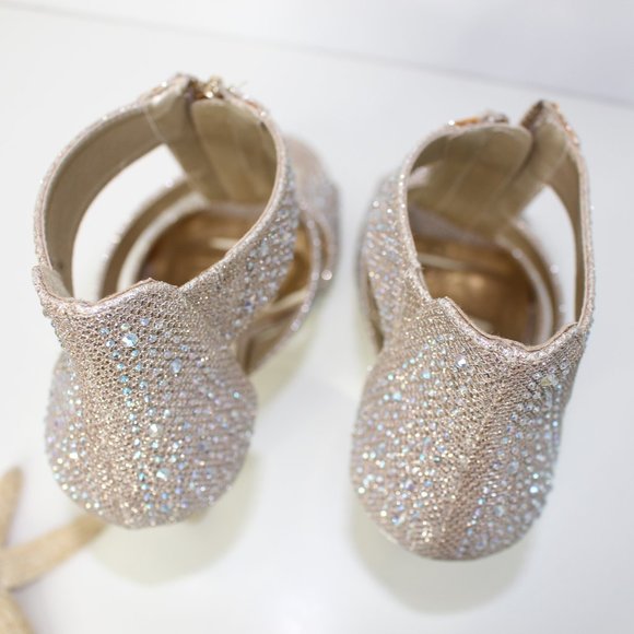 Silver Slipper Metailic Gold Sparkle Heels - Picture 6 of 6